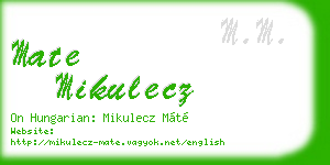 mate mikulecz business card